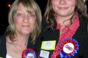 BNP WINNER: Emma Colgate, right, with beaten candidate Angela Daly.