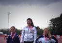 Hammer champion Katie Head on top of the podium at the England Championships