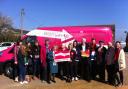 Labour's pink bus visits Chadwell St Mary
