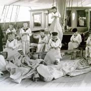 Youngsters work on the training ship