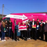 Labour's pink bus visits Chadwell St Mary