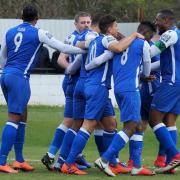 All smiles - Grays Athletic celebrate after going in front Picture: PETER JACKSON