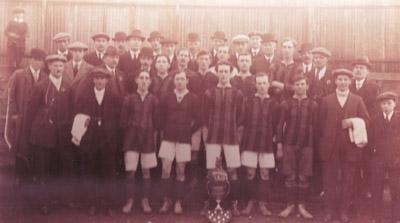 Scruttons Football Team, Tilbury Docks, 1917-18.