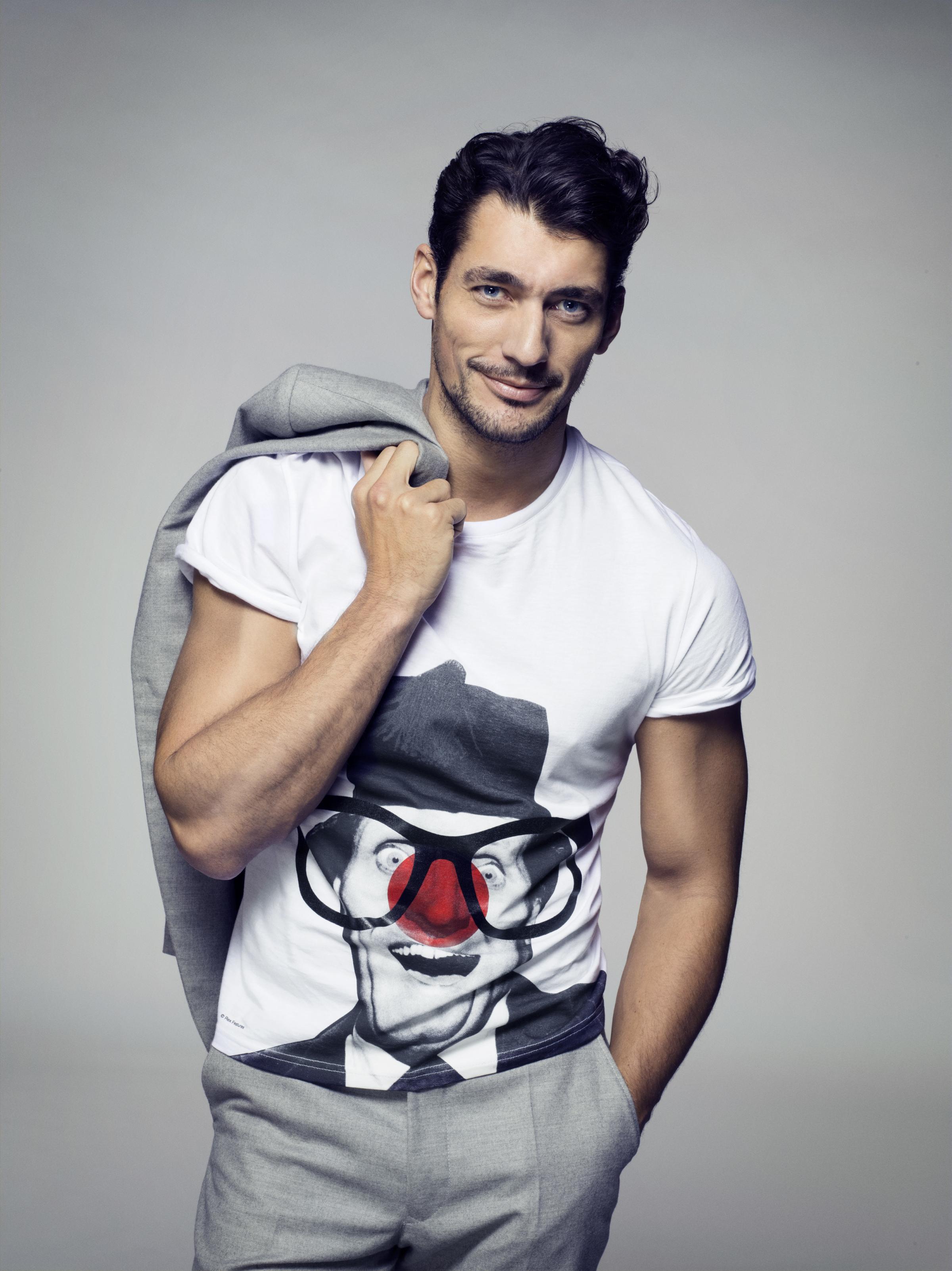 Striking a pose - Billericay-born model David Gandy showing his support for Comic Relief