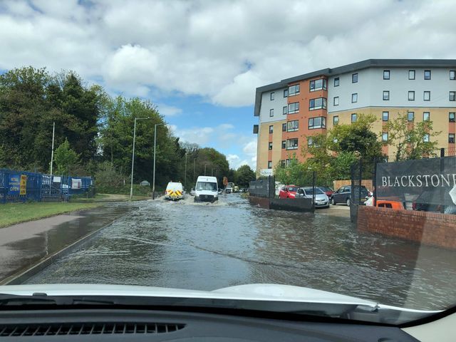 Dangerous - flooding in Haven Road, Colchester, on Monday and (inset) councillor Mike Lilley. Main picture: Sue Witheridge