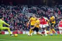 Arsenal’s Bukayo Saka was on target against Wolves (Zac Goodwin/PA)
