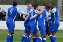 All smiles - Grays Athletic celebrate after going in front Picture: PETER JACKSON