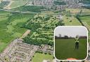 What lies beneath - the remains of Tudor and Jacobean gardens have been discovered. Inset - a drone survey is carried out at Belhus Park golf course