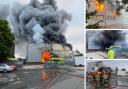 Dramatic scenes - Fire crews battle the blaze