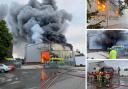 Dramatic scenes - Fire crews battle the blaze