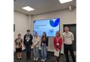 Left to right, Essex pupils and ambassadors Charlie, 10, Jonathan, 16, Alissa, 11, Dilly, 15, and Angel, 11, with Kierran Pearce, who set up the Multi-Schools Council