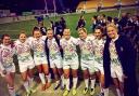 T-Bird Emily Scott, second from left, with her England team-mates