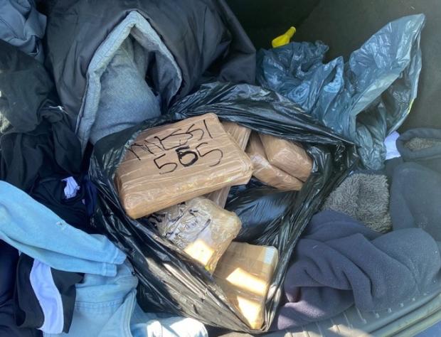 Thurrock Gazette: The drugs officers found in the car boot. Photo: Essex Police