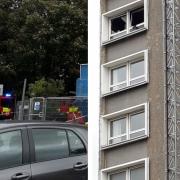 'Glass blown from tower block windows' after fire in seventh floor home