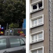 'Glass blown from tower block windows' after fire in seventh floor home