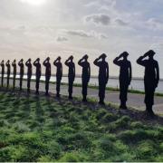 26 Purfleet soldier silhouette memorials  stand proud by Thames