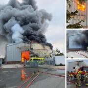 Dramatic scenes - Fire crews battle the blaze