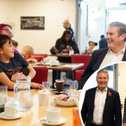 Labour leader Sir Keir Starmer and shadow education secretary Bridget Phillipson during a visit to Angel Cafe in All Saints Church, Beacon Centre in Chafford Hundred