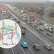 Slow traffic around Lakeside shopping centre after 'serious crash' on M25