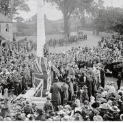 The unveiling of the Stanford war memorial