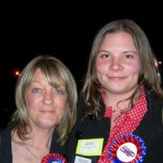 BNP WINNER: Emma Colgate, right, with beaten candidate Angela Daly.