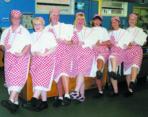CELEBRATING: Members of the catering team at Hassenbrook.